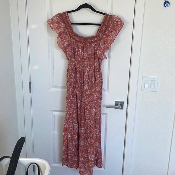 Free People Dresses & Skirts - Free People Floral Maxi Dress in Rust Red
